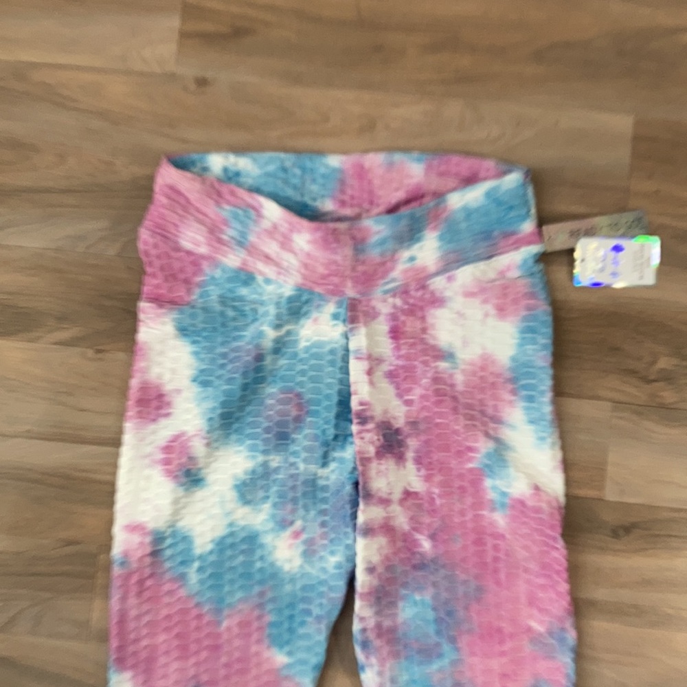 Tie dye print active wear pant w/ stretch casual 3X juniors - Picture 6 of 16